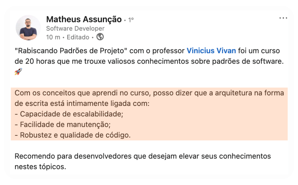 Depoimento Matheus Assunção