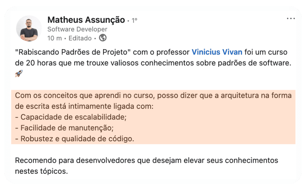 Depoimento Matheus Assunção